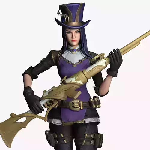 Caitlyn league of legends arcane Low-poly 3D model