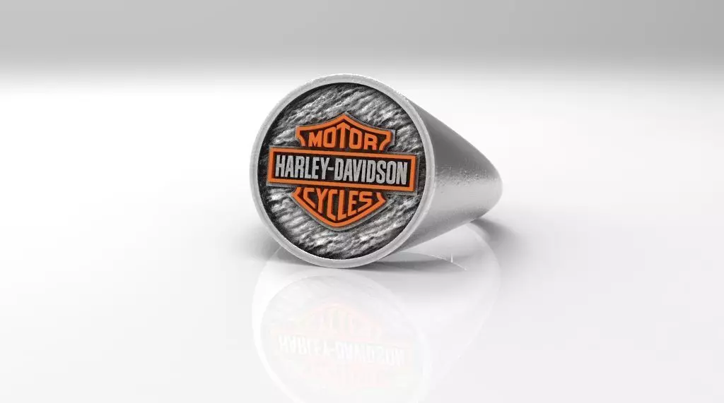 harley-davidson simple ring 3D print model_0