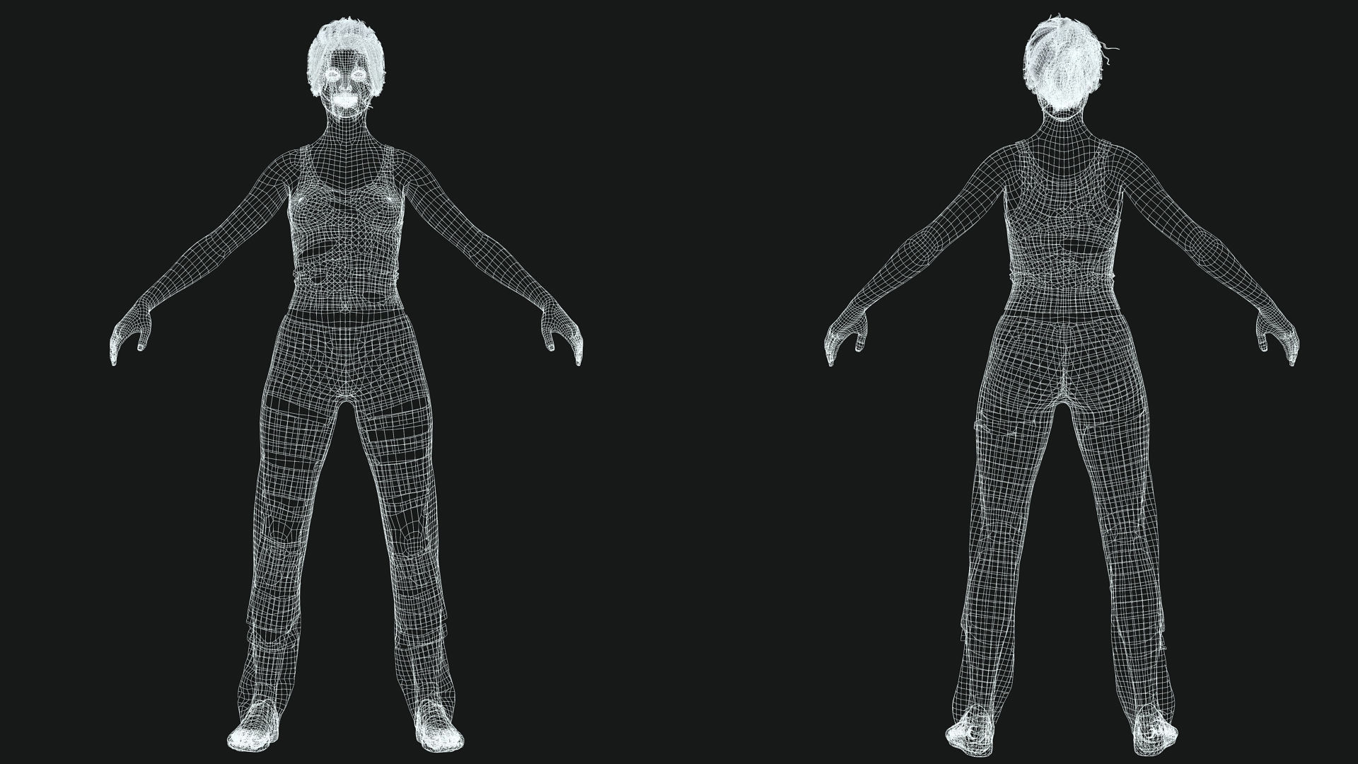 Survival Female Game Ready Low-poly 3D model_5