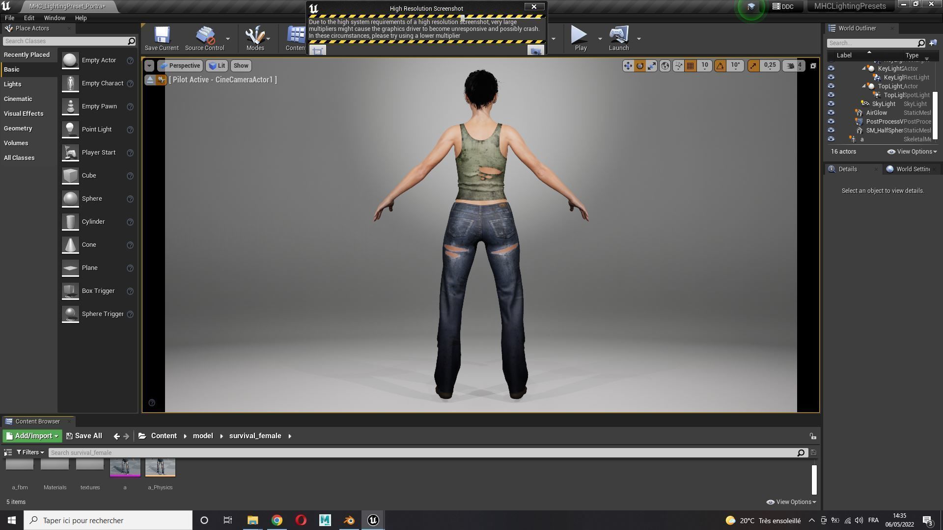 Survival Female Game Ready Low-poly 3D model_27