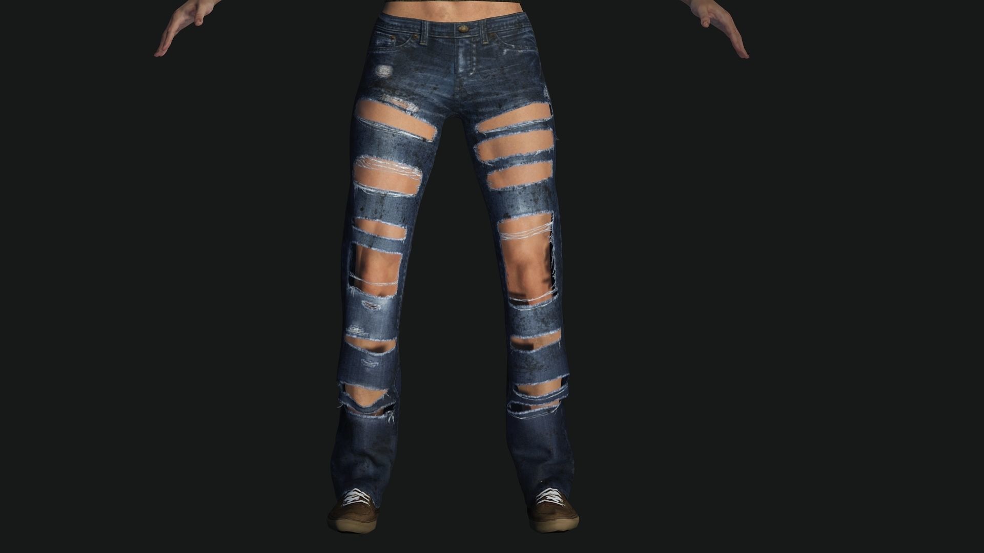 Survival Female Game Ready Low-poly 3D model_8