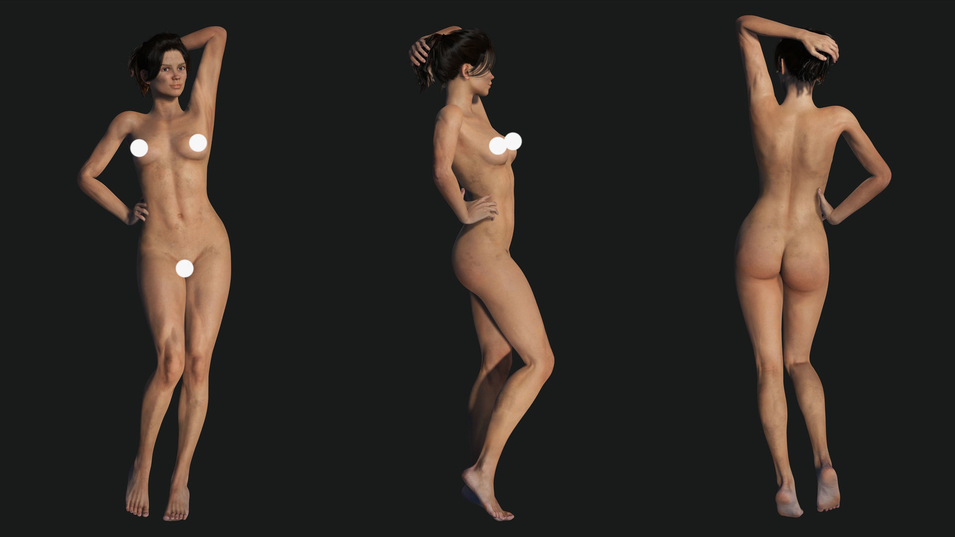 Survival Female Game Ready Low-poly 3D model_6