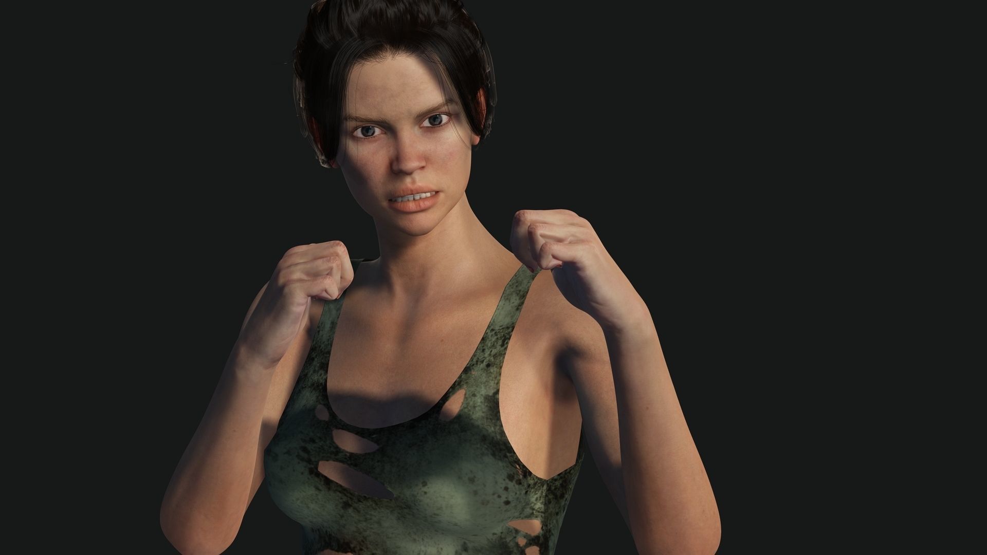 Survival Female Game Ready Low-poly 3D model_13