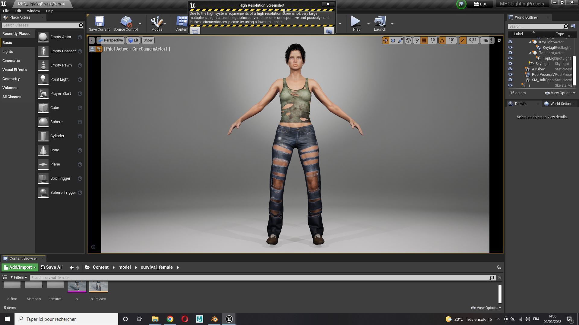 Survival Female Game Ready Low-poly 3D model_26