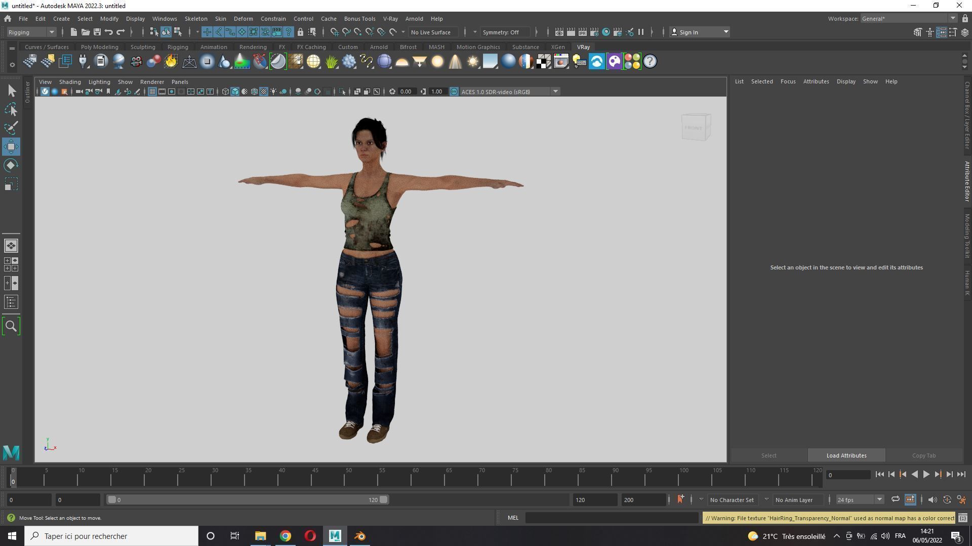 Survival Female Game Ready Low-poly 3D model_25