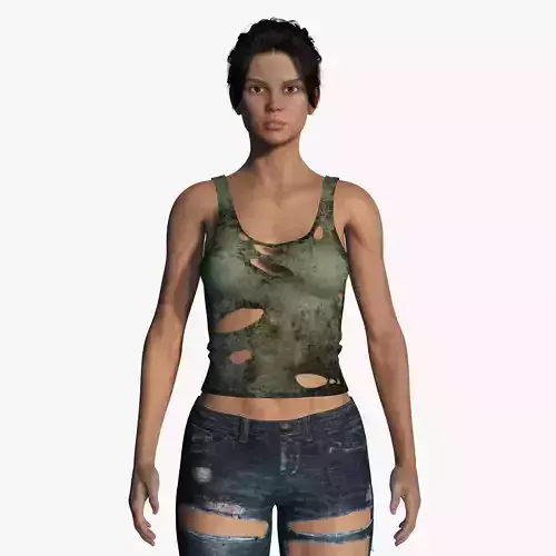 Survival Female Game Ready Low-poly 3D model Survival Female Game Ready Low-poly 3D model