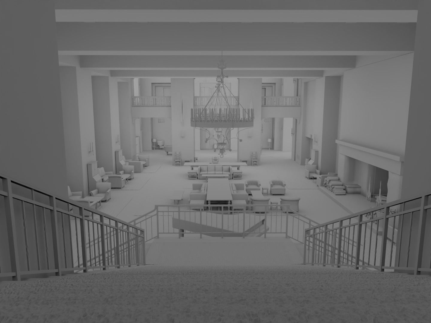The Shining Overlook Hotel Interiors 3D Model Collection_3