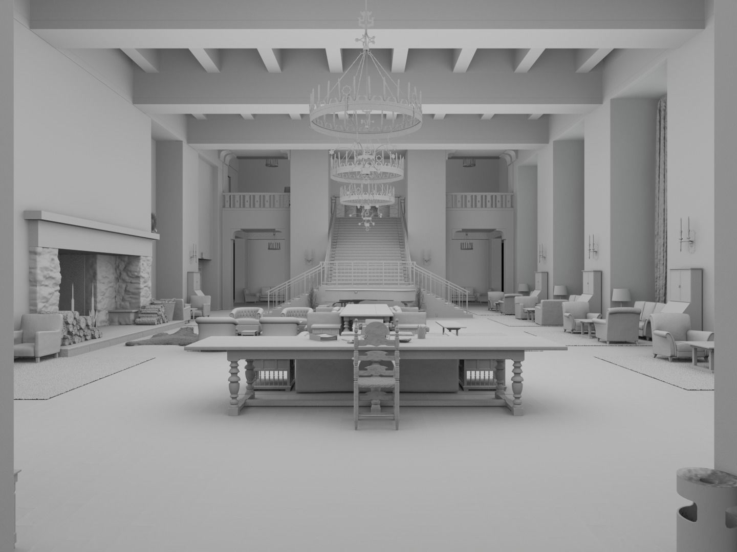 The Shining Overlook Hotel Interiors 3D Model Collection_6