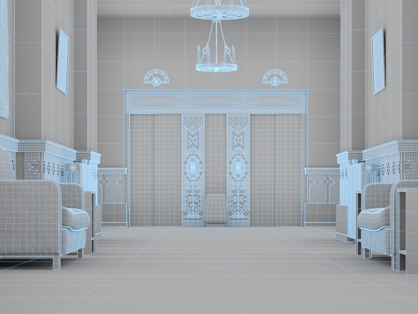 The Shining Overlook Hotel Interiors 3D Model Collection_12
