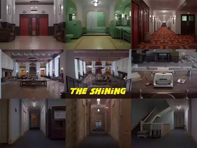 The Shining Overlook Hotel Interiors 3D Model Collection