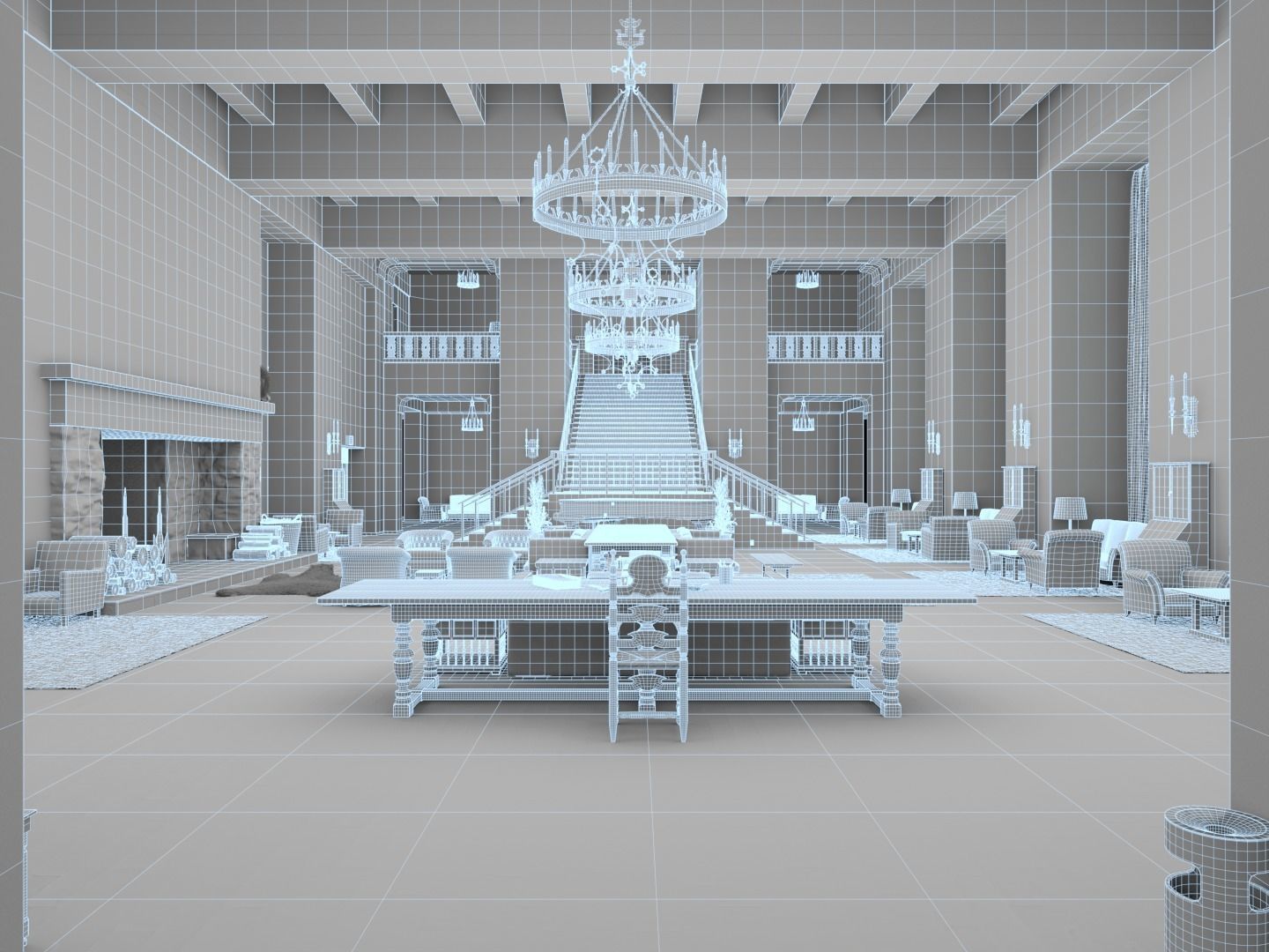 The Shining Overlook Hotel Interiors 3D Model Collection_5