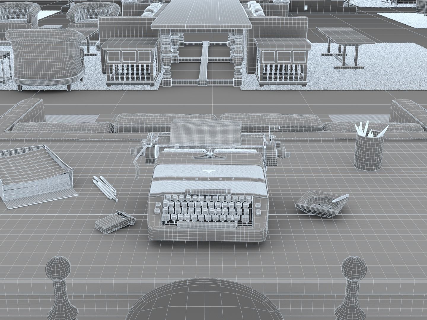 The Shining Overlook Hotel Interiors 3D Model Collection_8