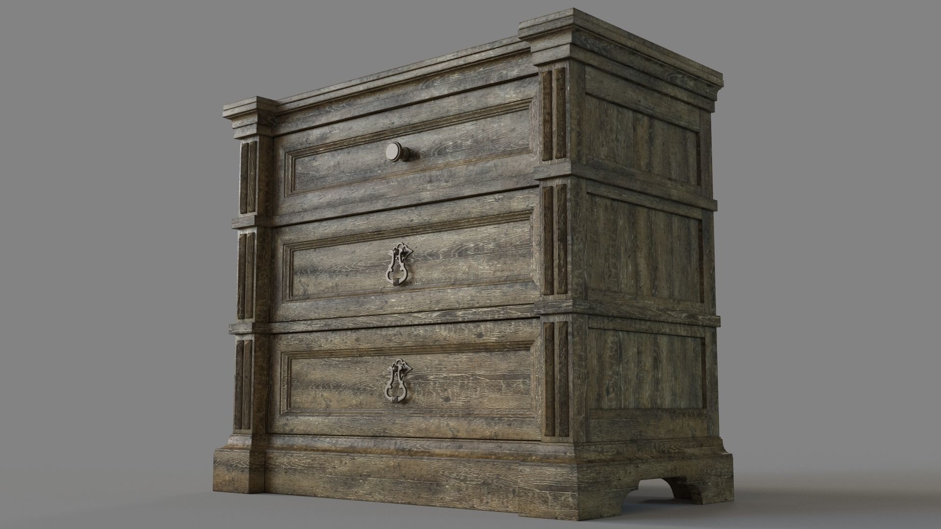 Bedroom La Grange Jefferson Three-Drawer Nightstand 3D model_4