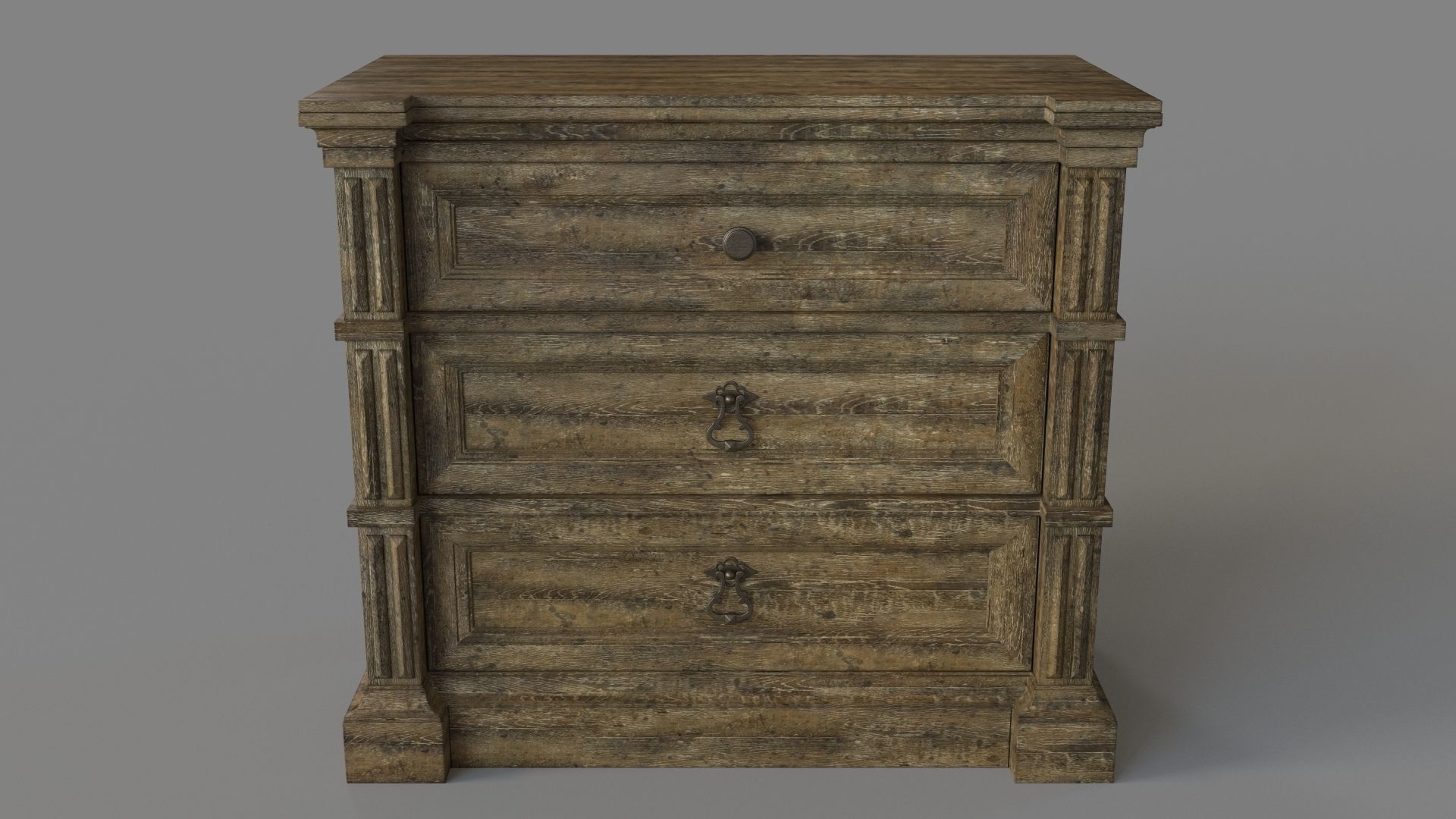 Bedroom La Grange Jefferson Three-Drawer Nightstand 3D model_1