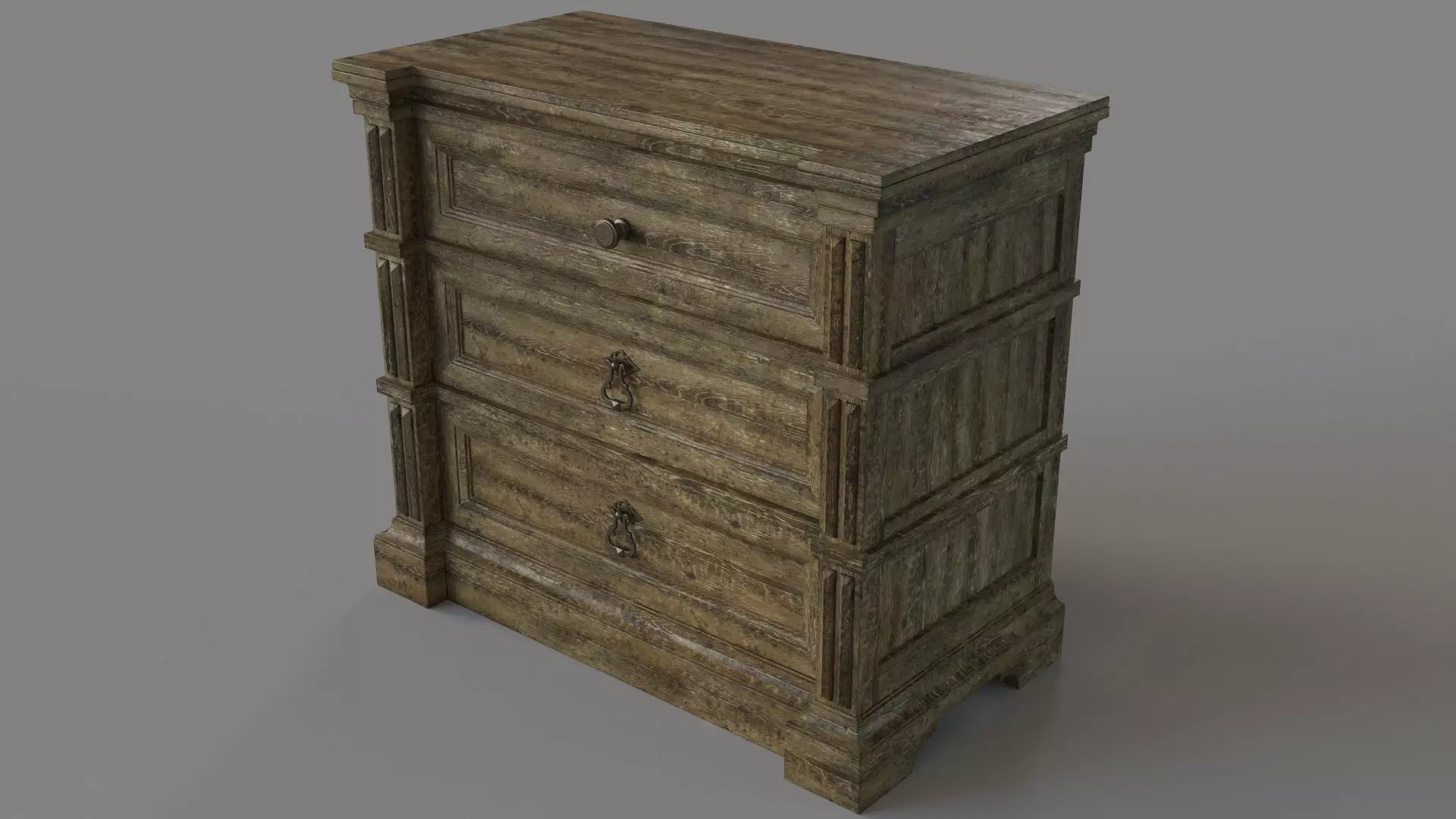 Bedroom La Grange Jefferson Three-Drawer Nightstand 3D model_0