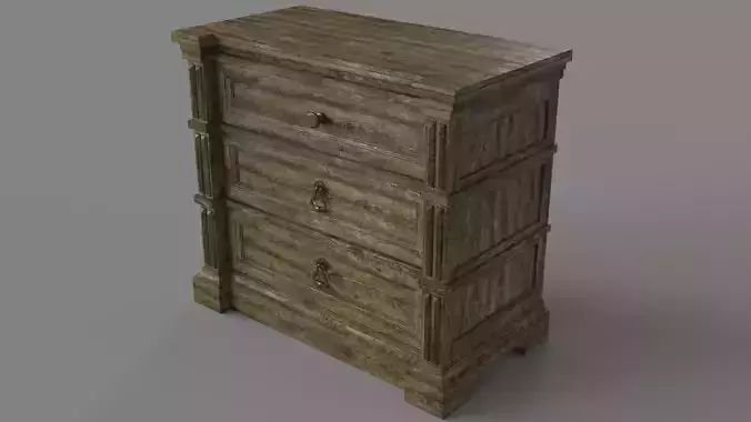 Bedroom La Grange Jefferson Three-Drawer Nightstand 3D model