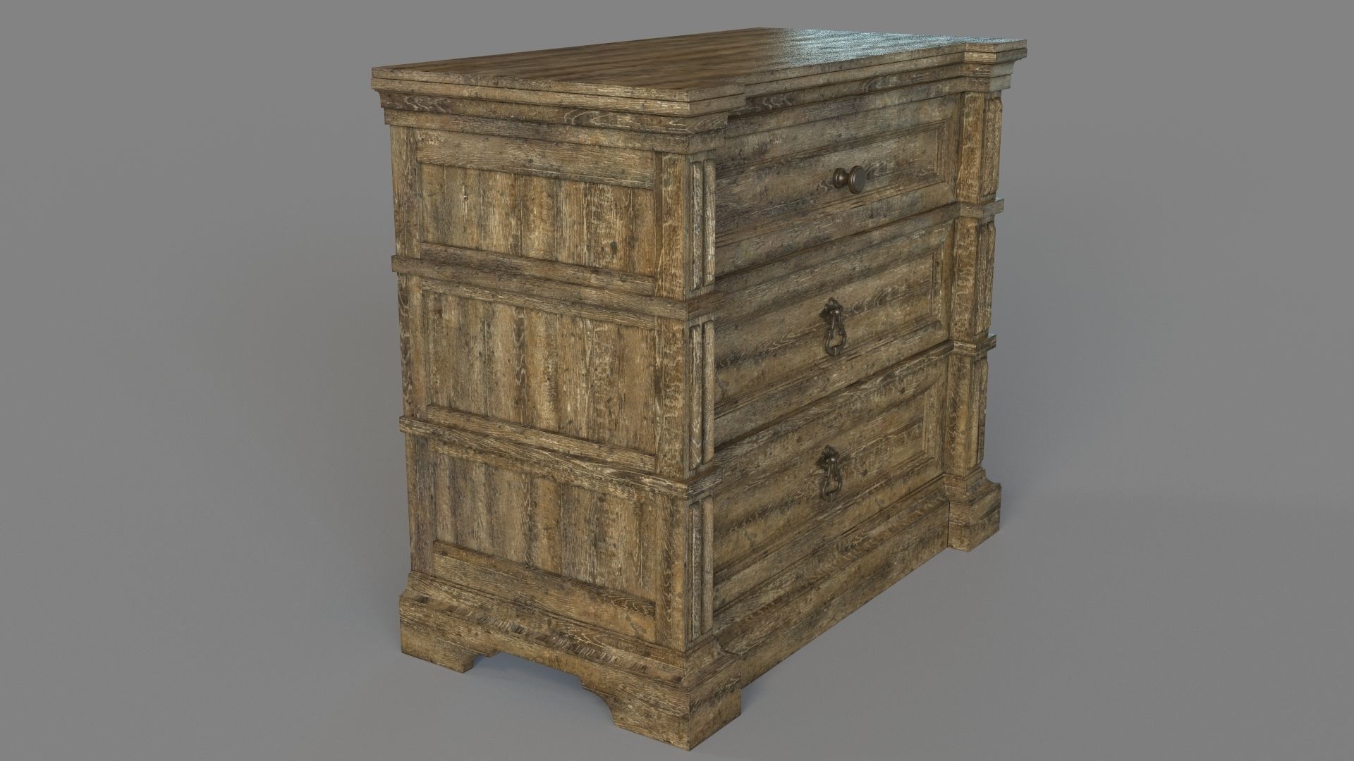 Bedroom La Grange Jefferson Three-Drawer Nightstand 3D model_2