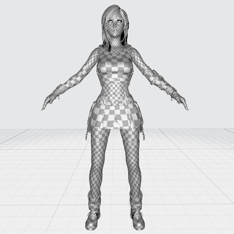 Tifa Lockhart Game Ready Low-poly 3D model_22