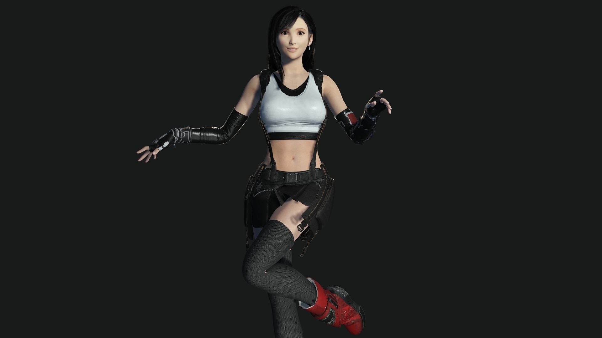 Tifa Lockhart Game Ready Low-poly 3D model_8