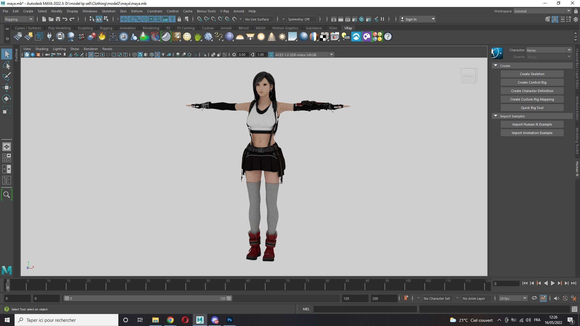 Tifa Lockhart Game Ready Low-poly 3D model_20