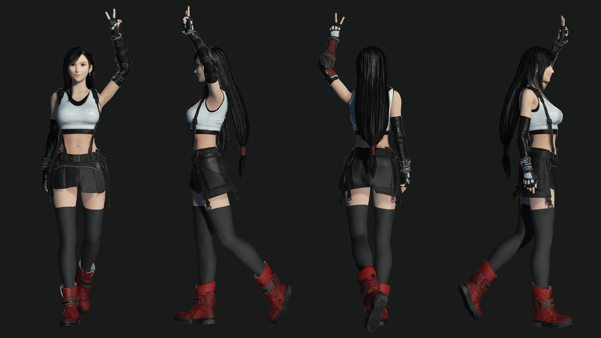 Tifa Lockhart Game Ready Low-poly 3D model_2