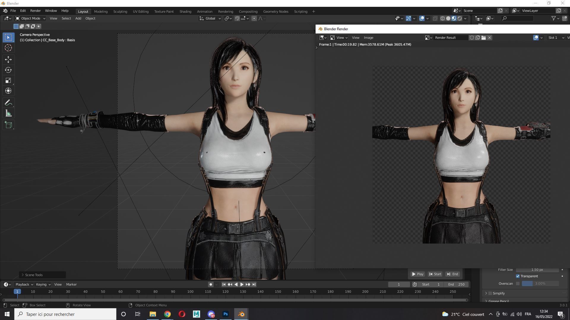 Tifa Lockhart Game Ready Low-poly 3D model_21