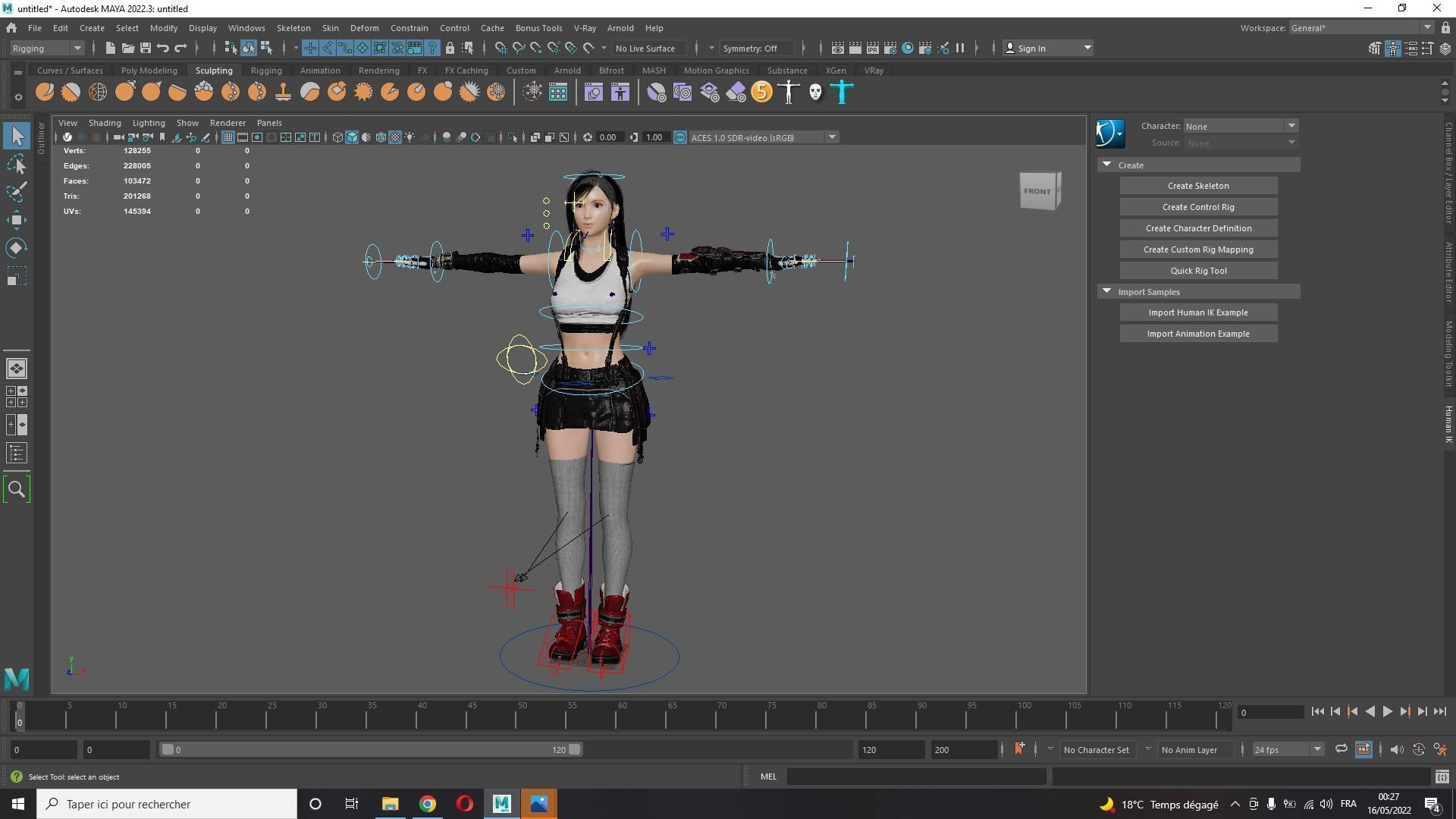 Tifa Lockhart Game Ready Low-poly 3D model_15
