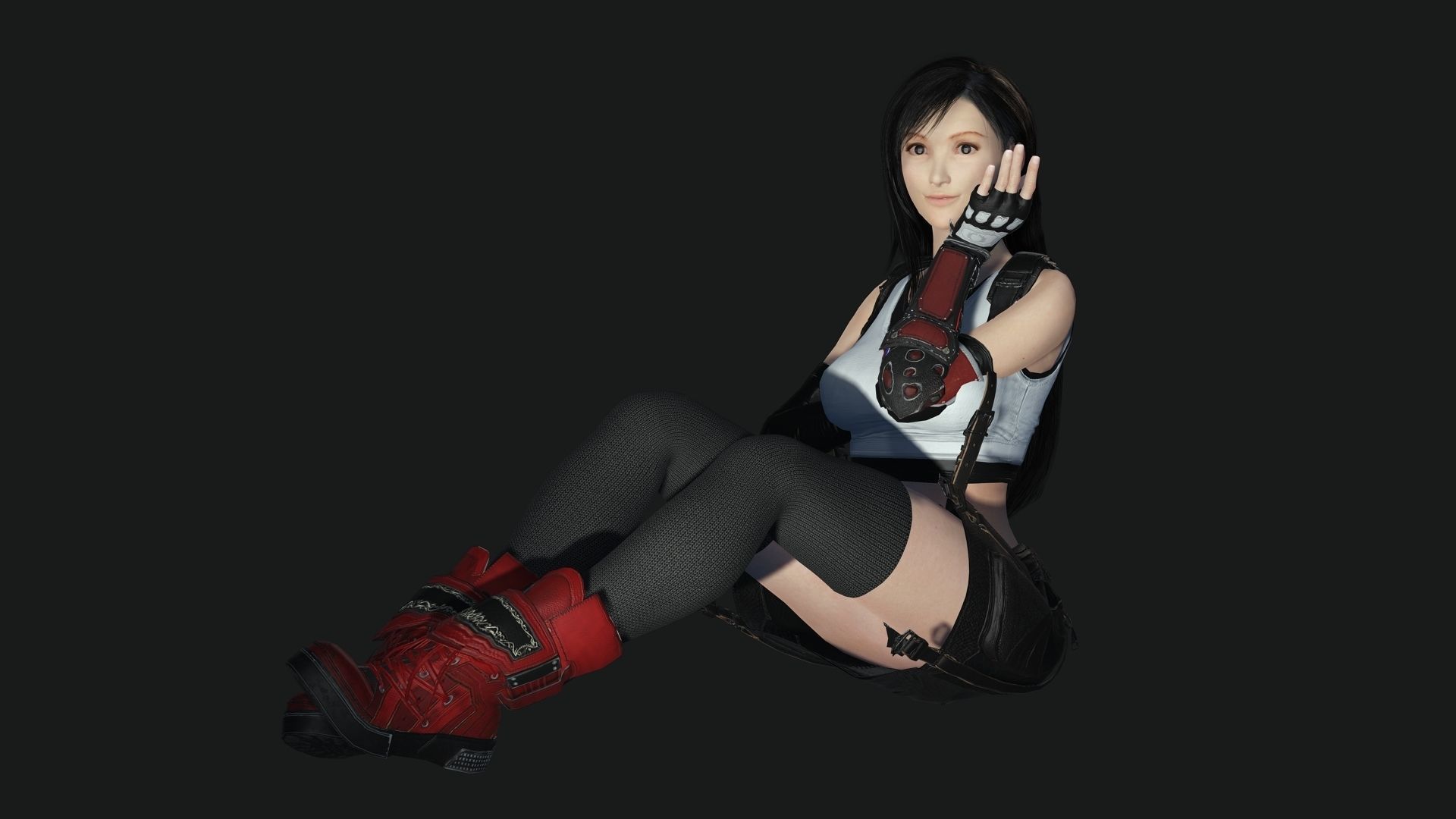 Tifa Lockhart Game Ready Low-poly 3D model_11