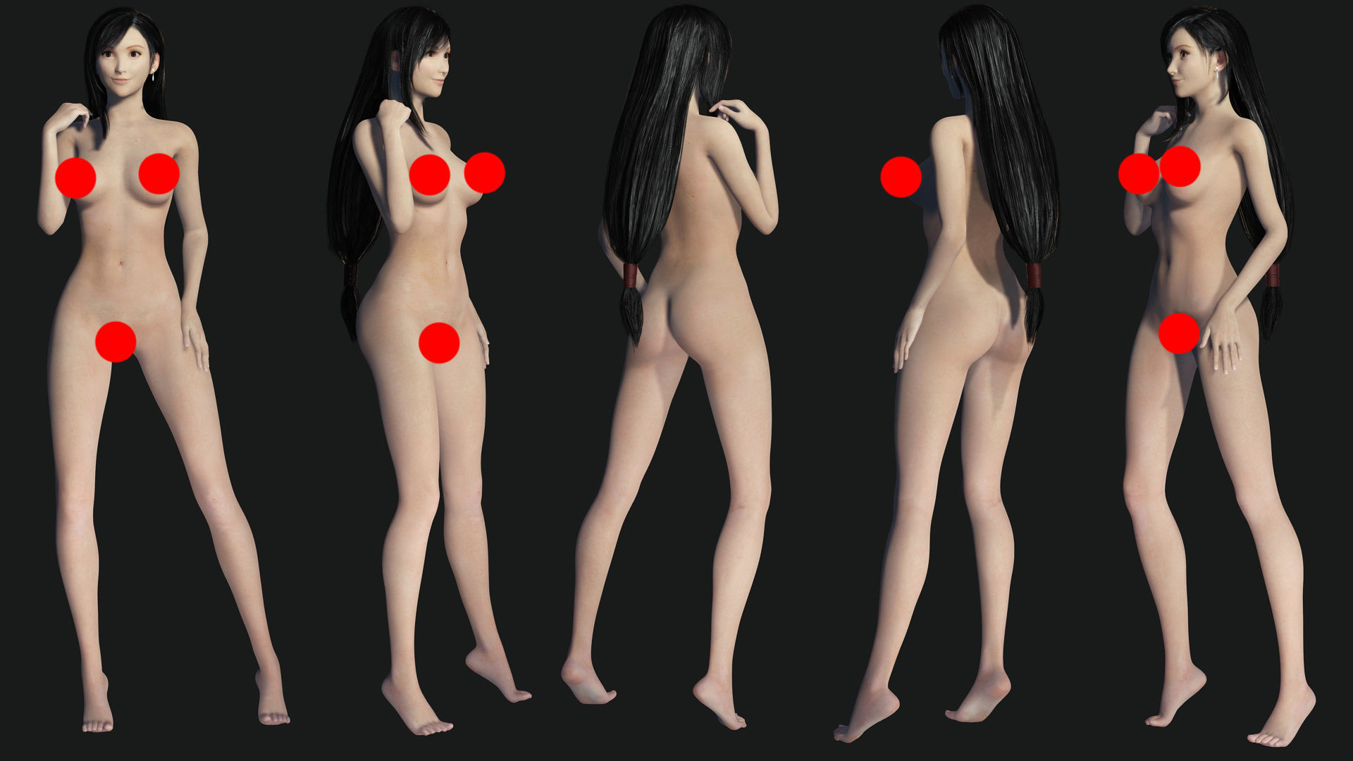 Tifa Lockhart Game Ready Low-poly 3D model_4