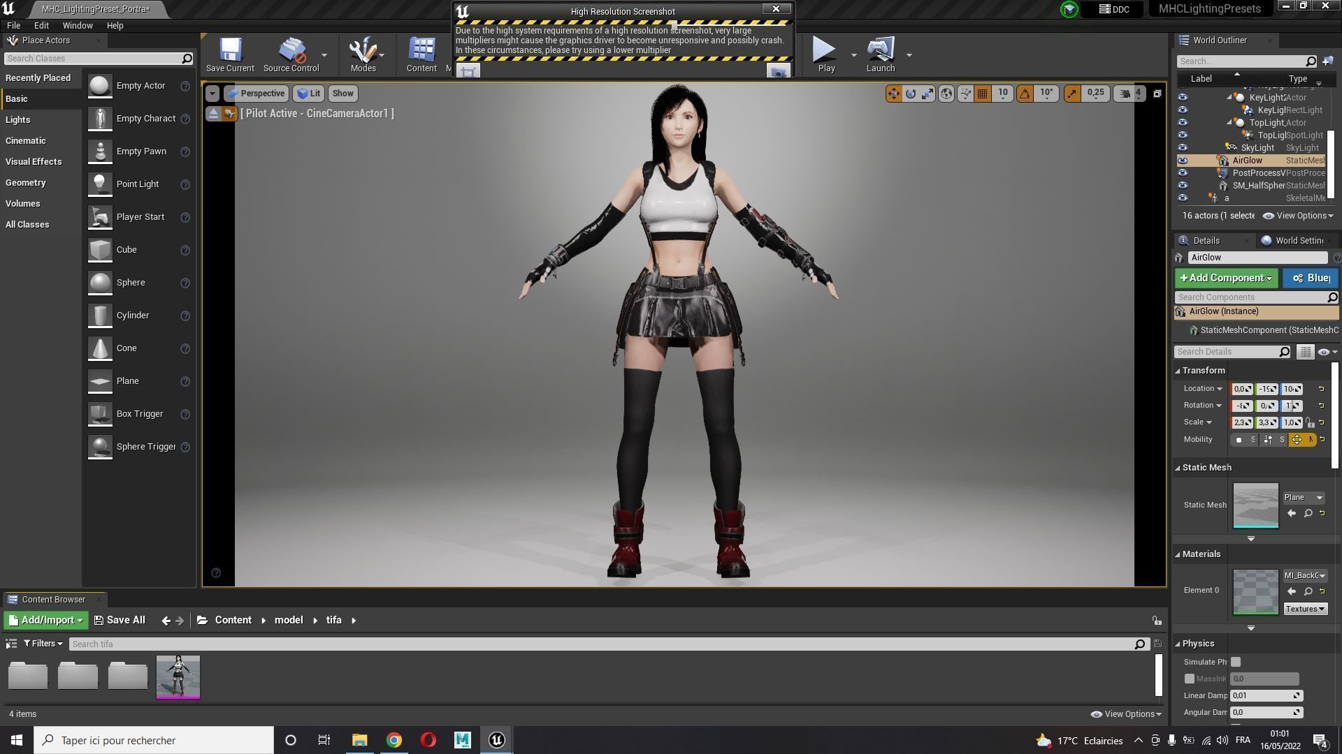 Tifa Lockhart Game Ready Low-poly 3D model_16