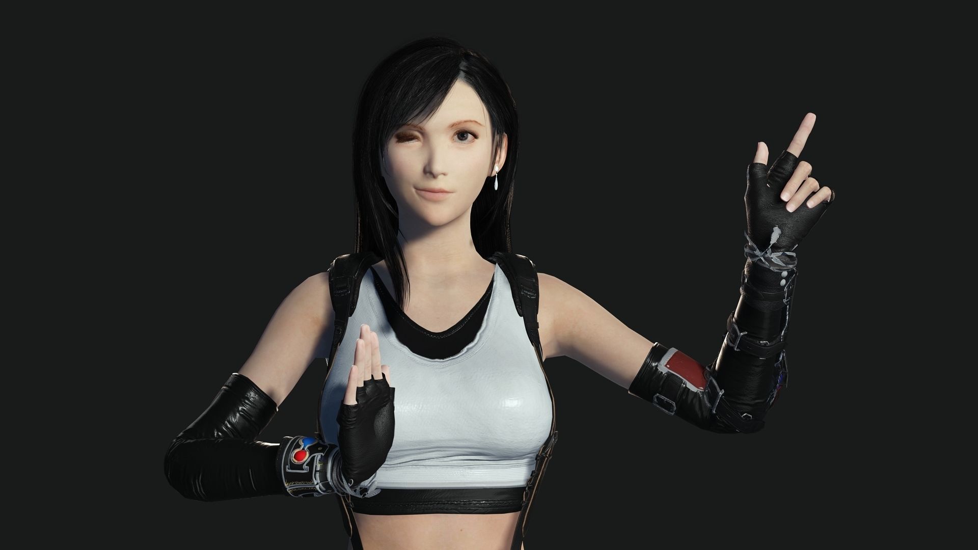 Tifa Lockhart Game Ready Low-poly 3D model_13