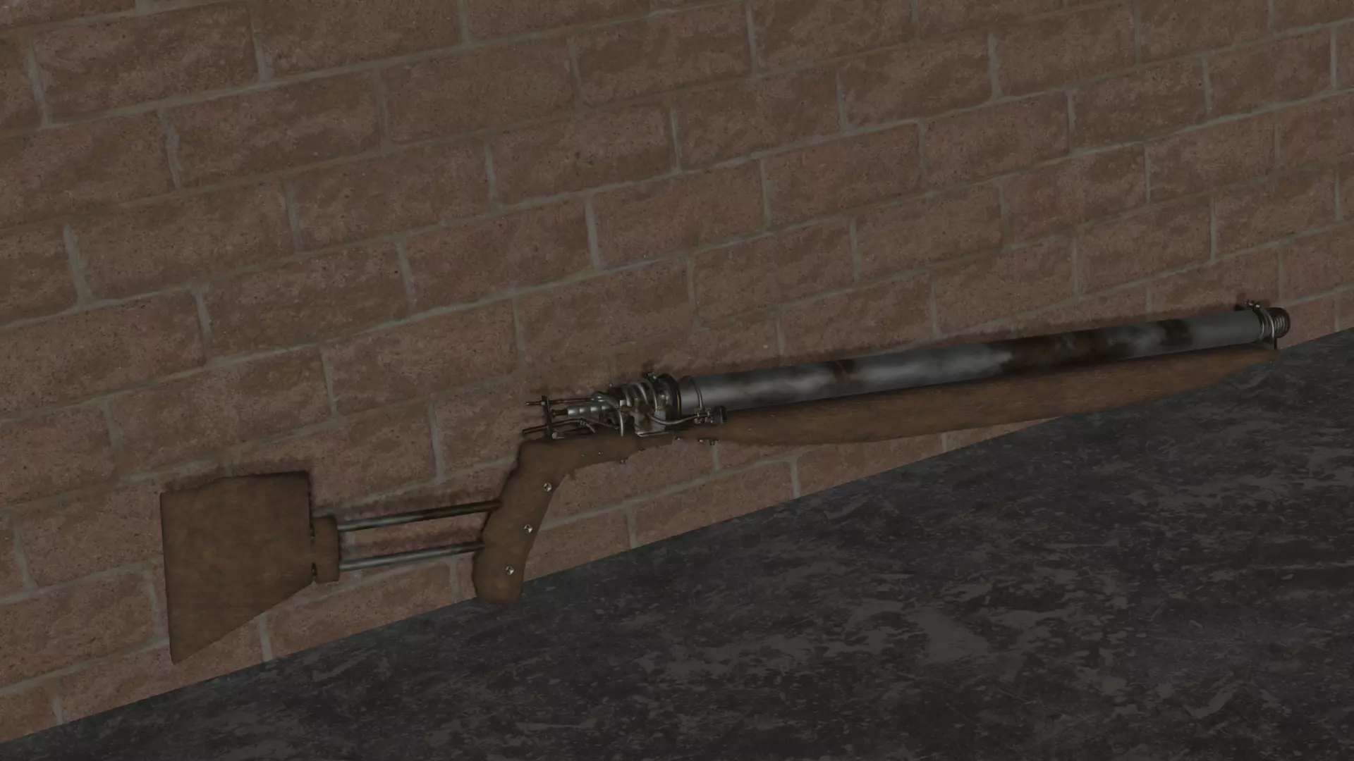 apocalypse fantasy gun 3D model_0