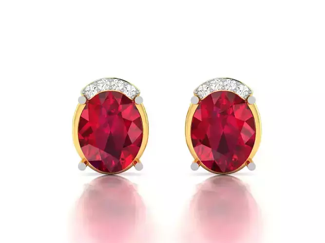 Women Oval Diamond Earring 3dm stl fbx obj Render Details