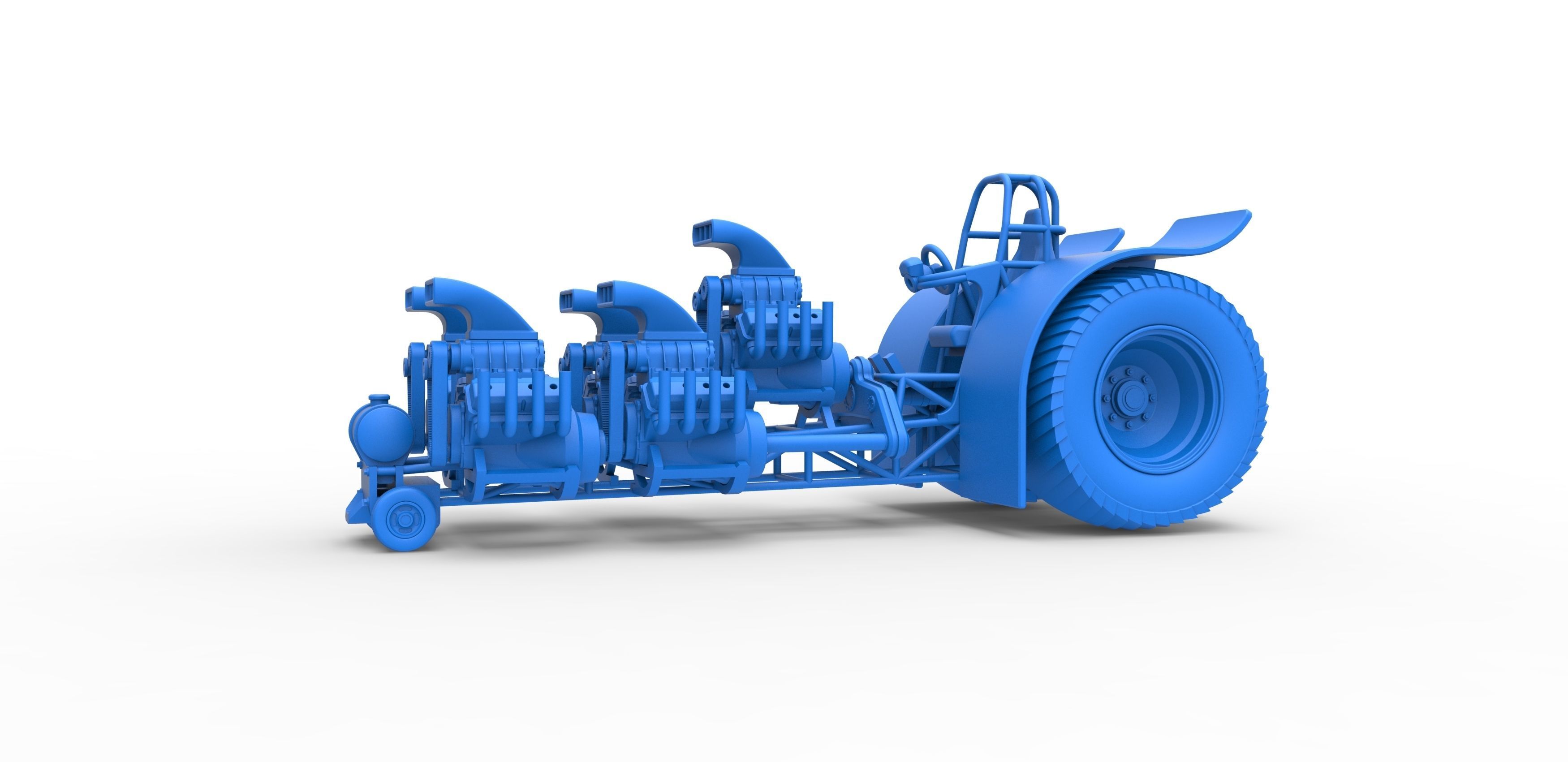Pulling tractor with 5 engines V8 Scale 1 to 25 3D print model_15