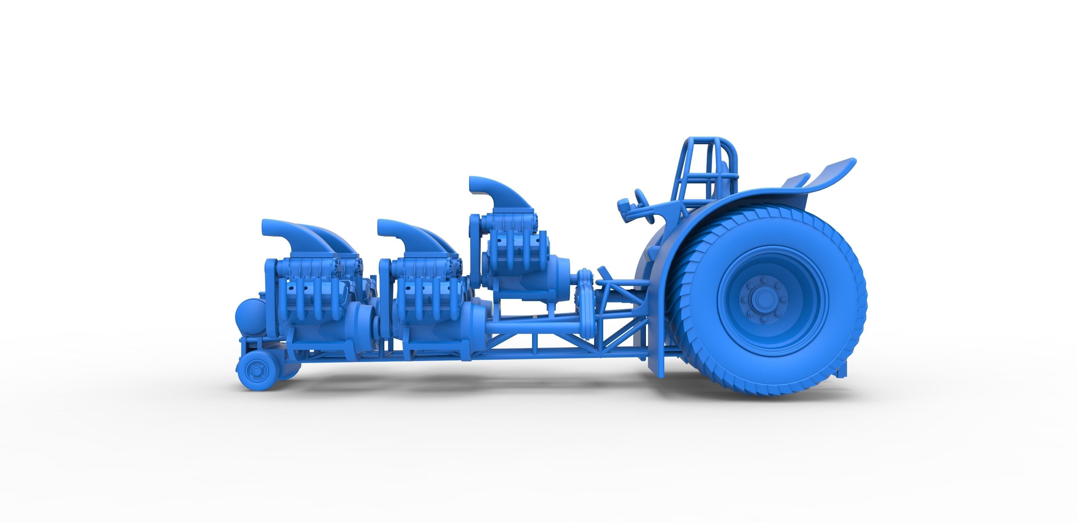Pulling tractor with 5 engines V8 Scale 1 to 25 3D print model_20