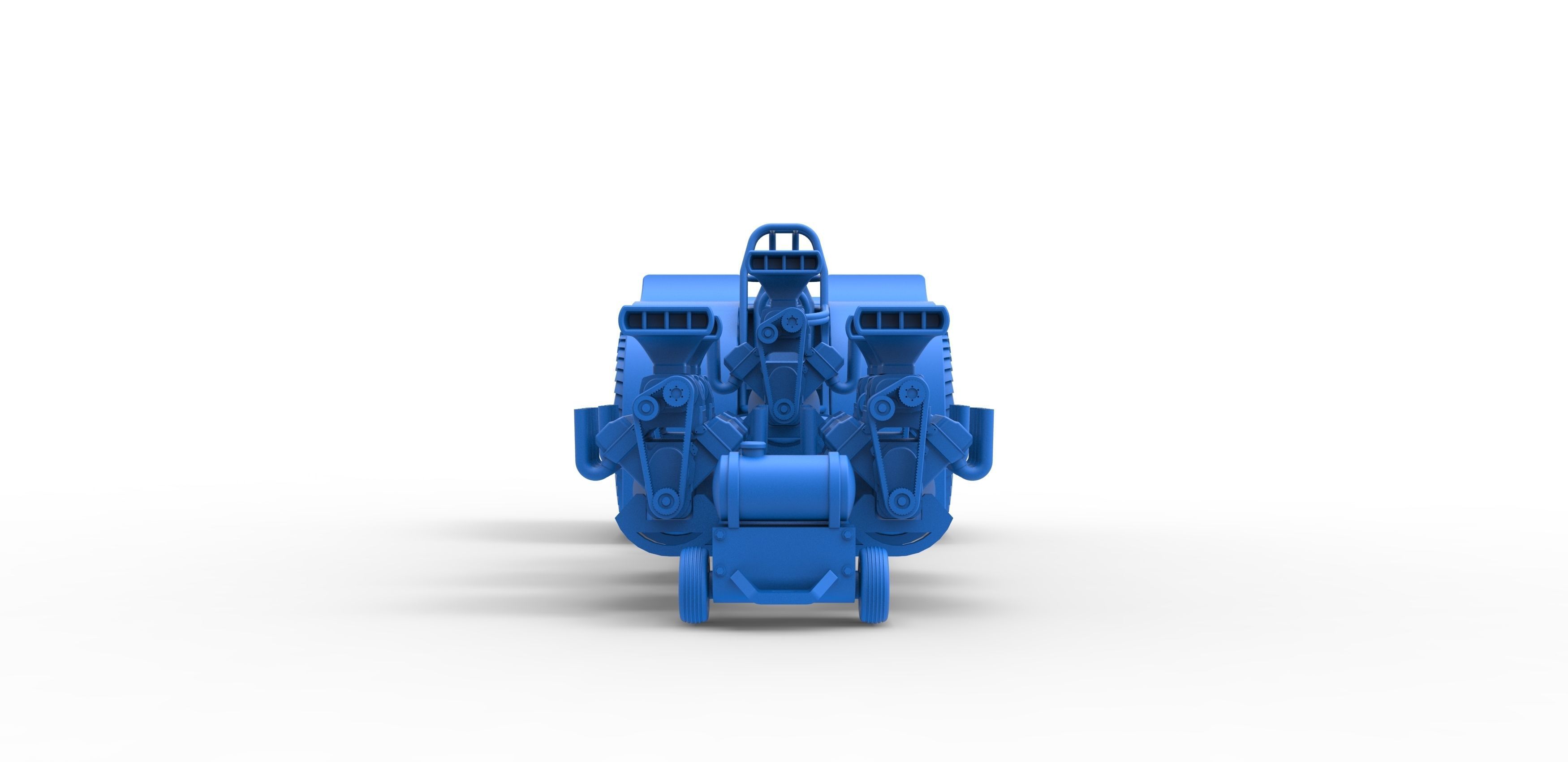 Pulling tractor with 5 engines V8 Scale 1 to 25 3D print model_19
