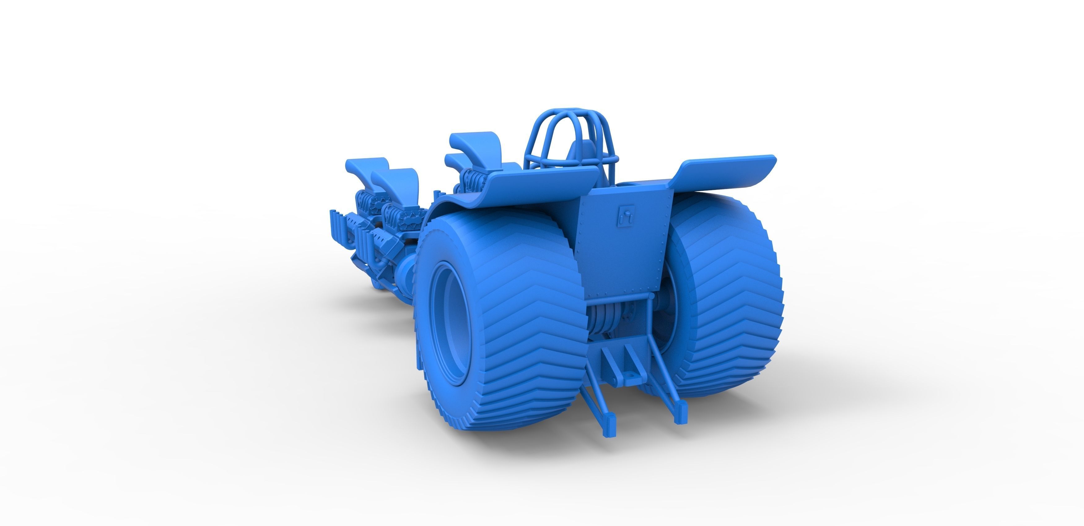 Pulling tractor with 5 engines V8 Scale 1 to 25 3D print model_24