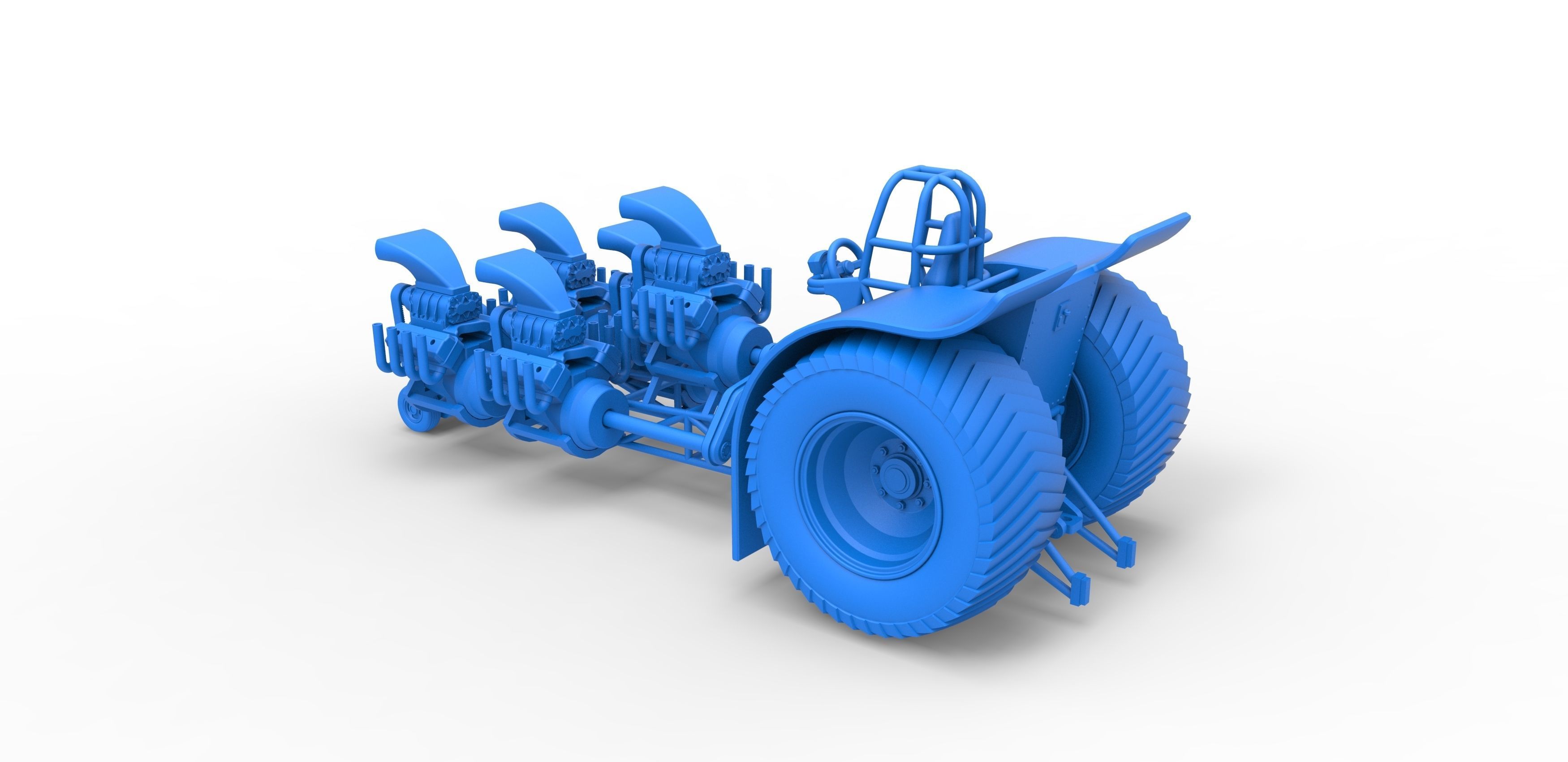 Pulling tractor with 5 engines V8 Scale 1 to 25 3D print model_23