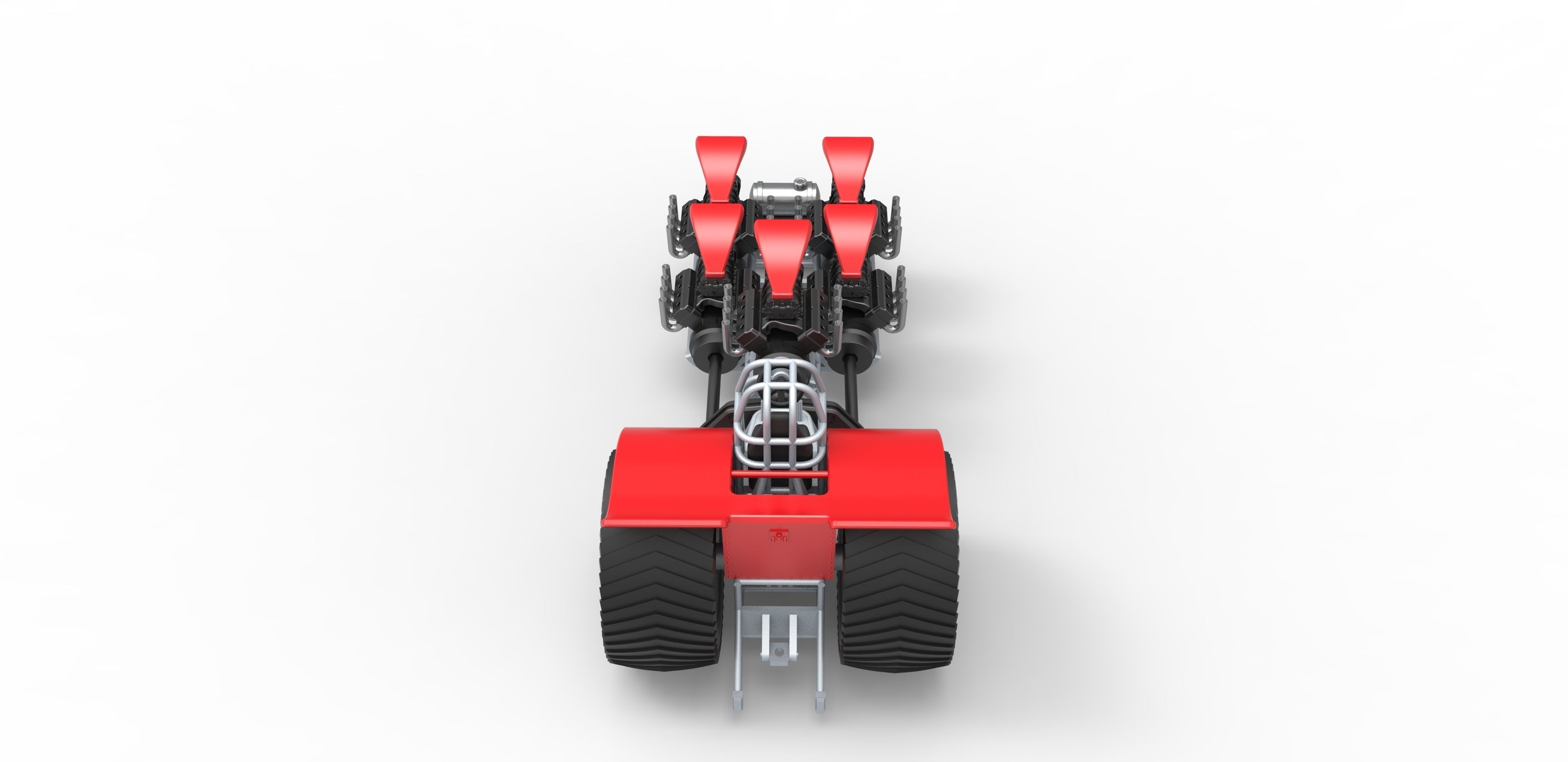 Pulling tractor with 5 engines V8 Scale 1 to 25 3D print model_12