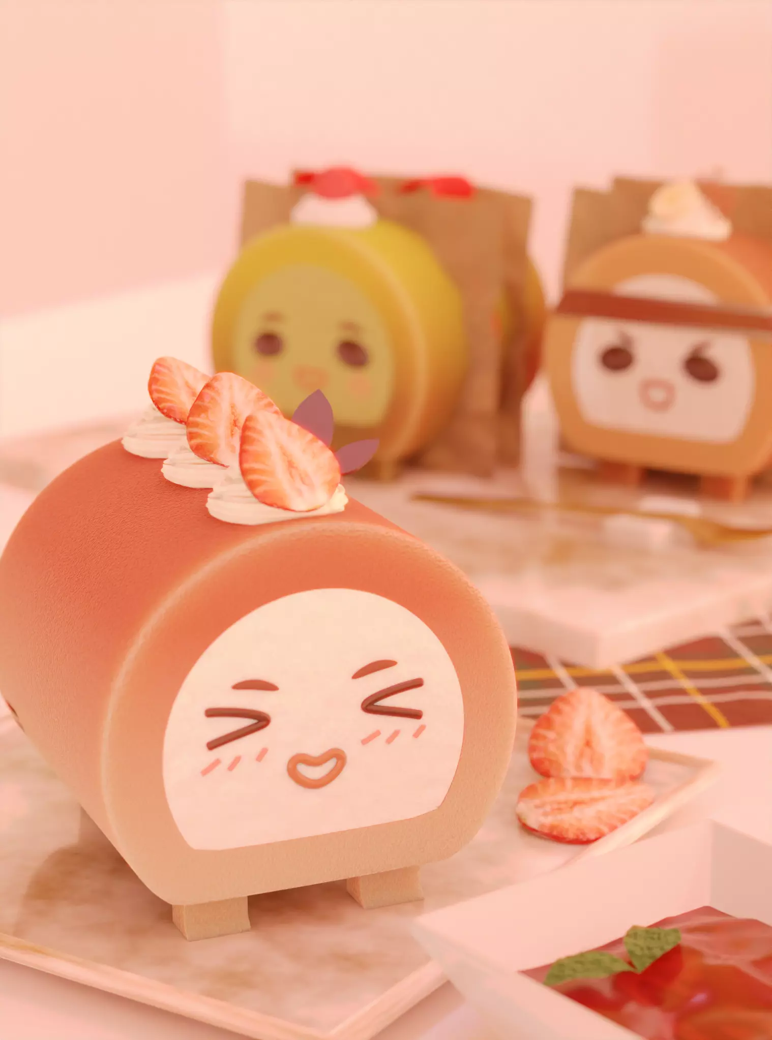 SwissRoll Cartoon Model set 3D model