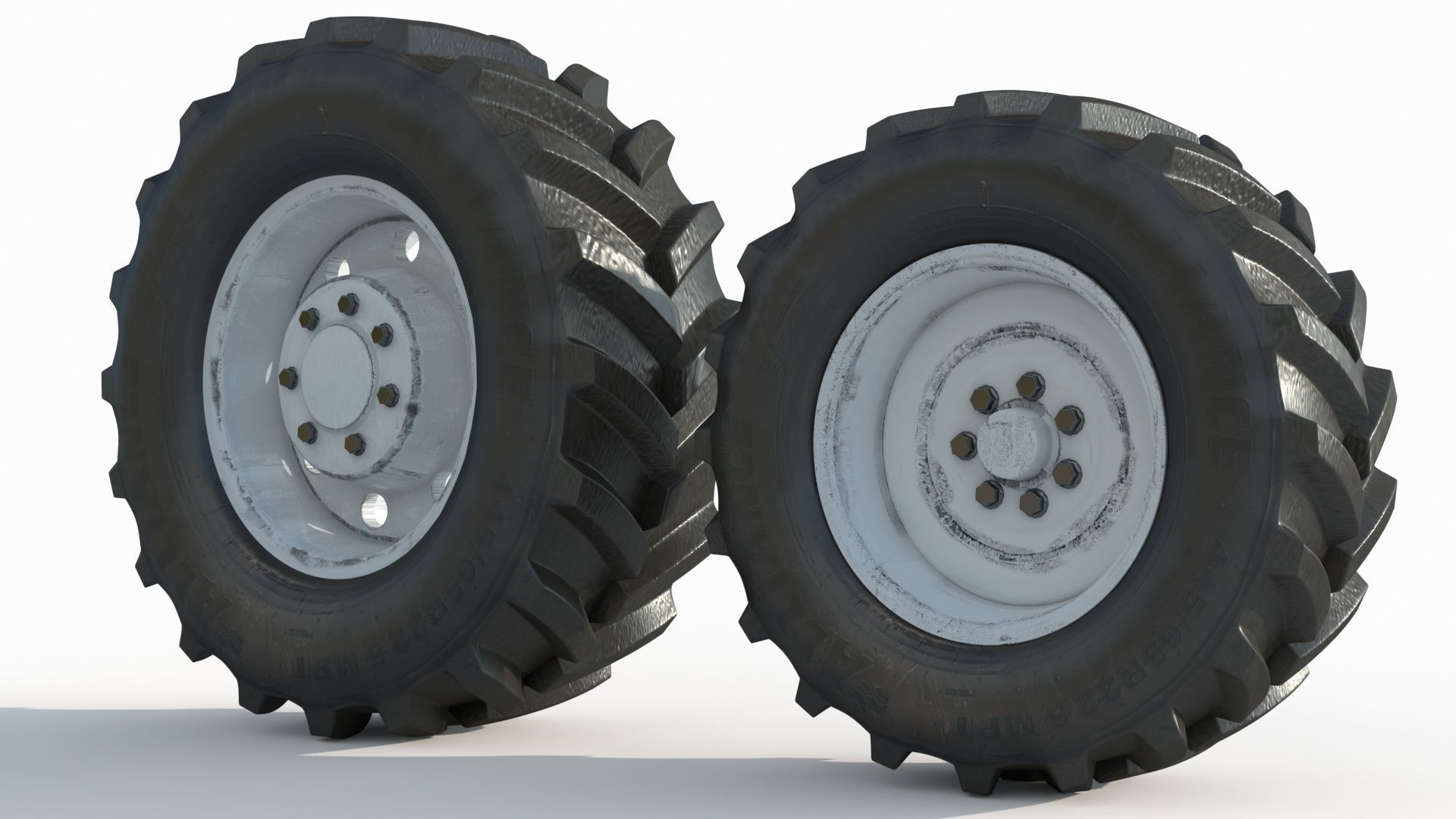 Tractor wheelset 3D model_1
