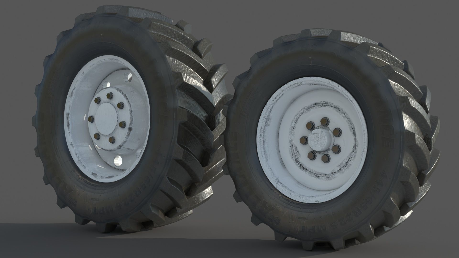 Tractor wheelset 3D model_2