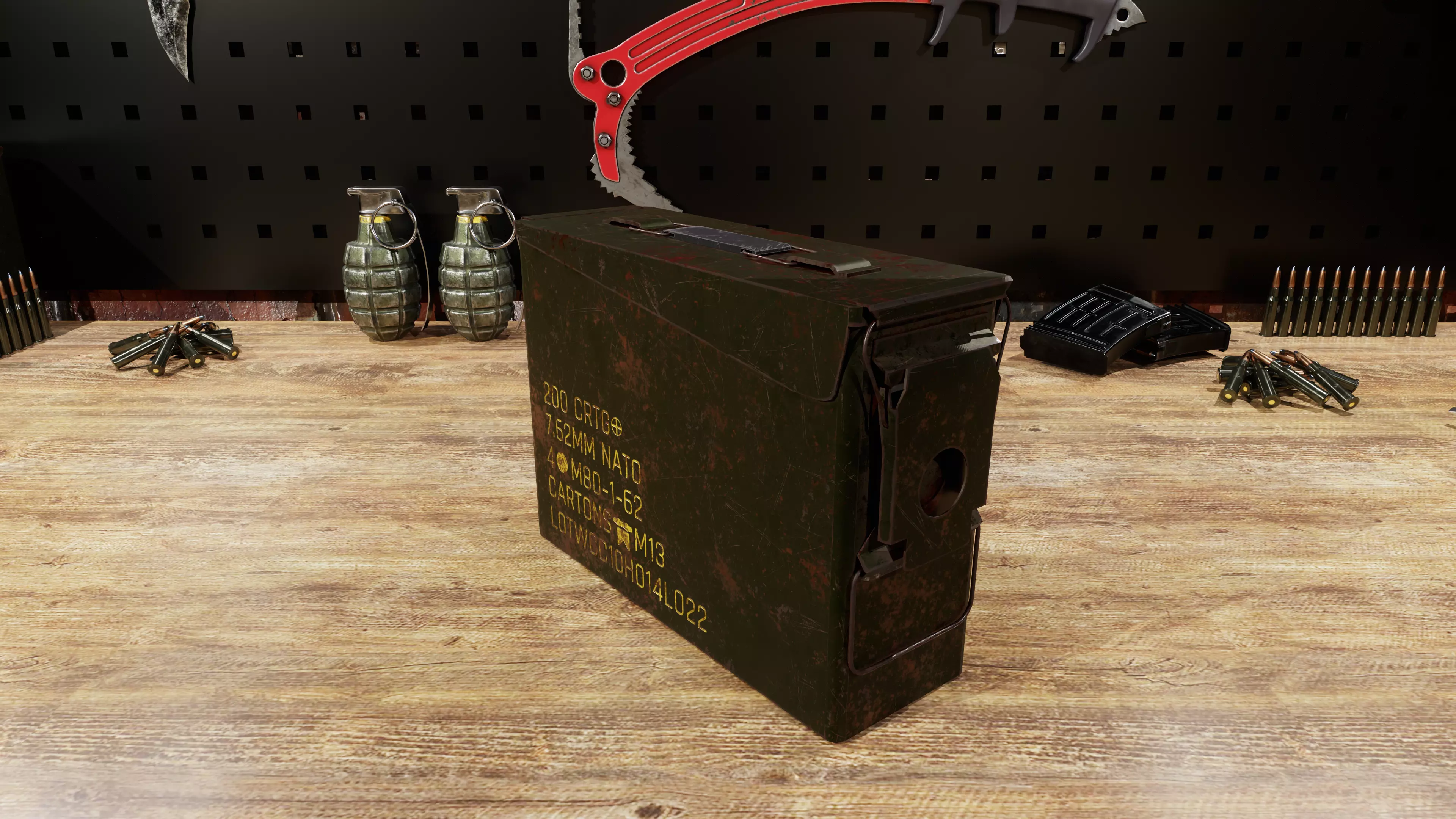 Ammo crate box 2 texture packs Free low-poly 3D model