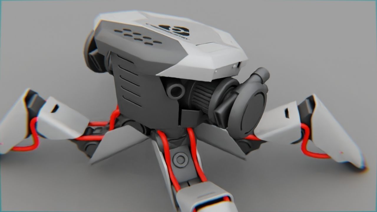 Combat Droid CELL  rigged character 3D model_7