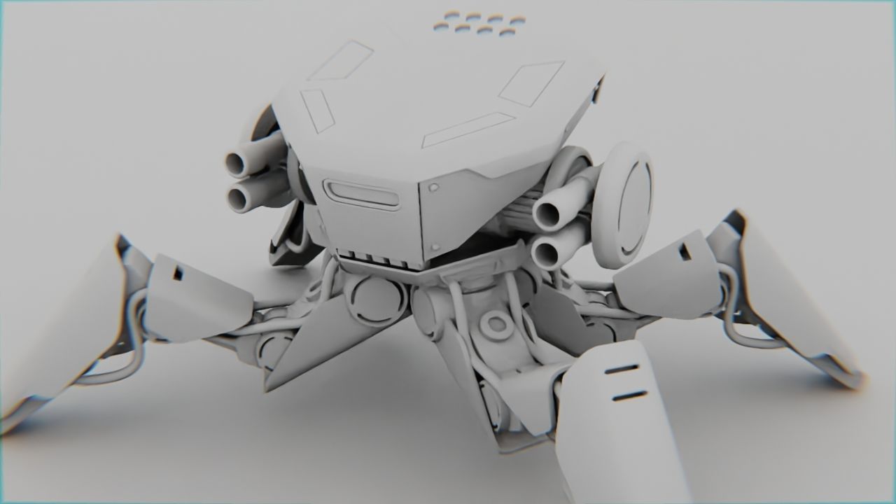 Combat Droid CELL  rigged character 3D model_36
