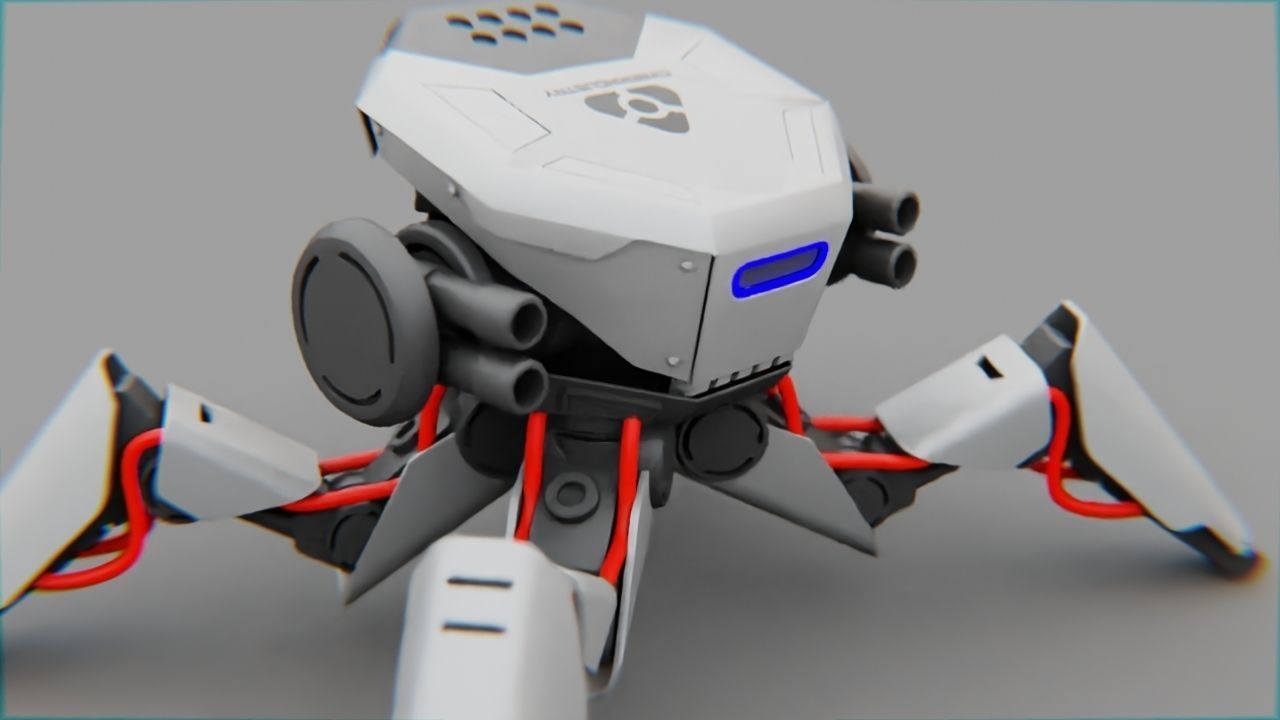 Combat Droid CELL  rigged character 3D model_3