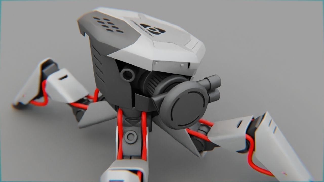 Combat Droid CELL  rigged character 3D model_6