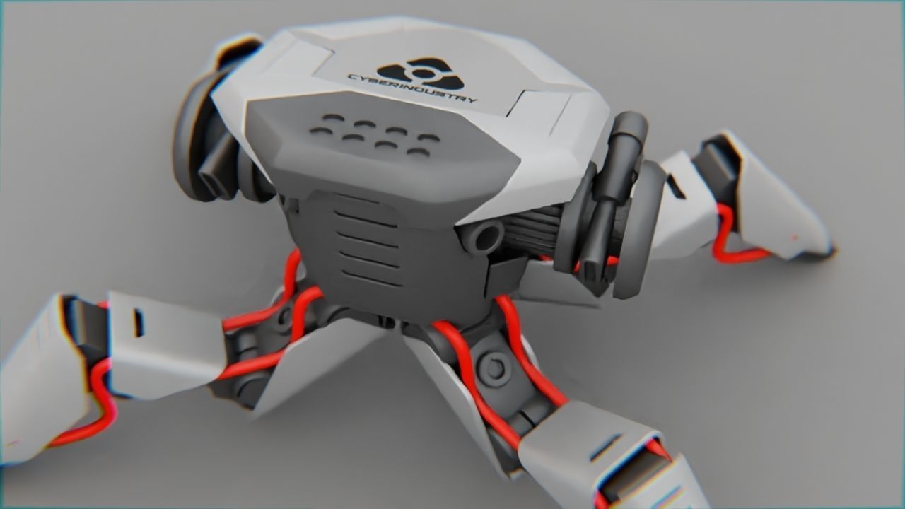 Combat Droid CELL  rigged character 3D model_8
