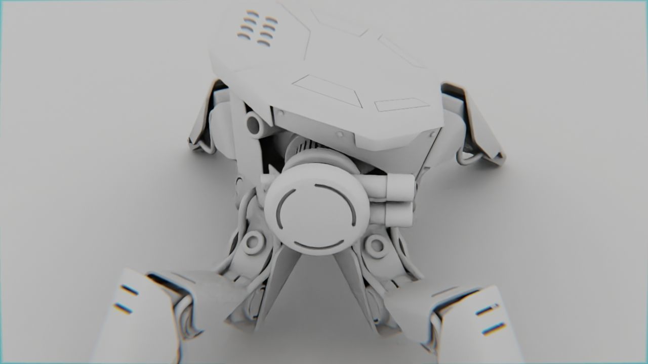Combat Droid CELL  rigged character 3D model_32