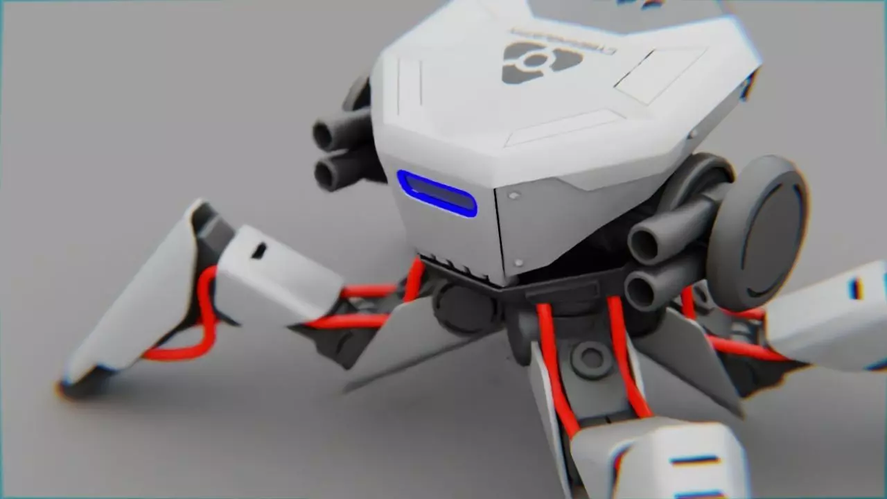 Combat Droid CELL  rigged character 3D model_0